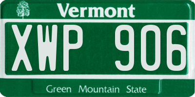 VT license plate XWP906
