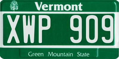 VT license plate XWP909