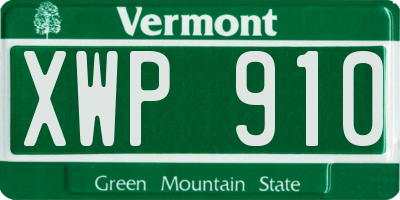 VT license plate XWP910