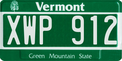 VT license plate XWP912