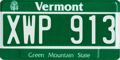 VT license plate XWP913