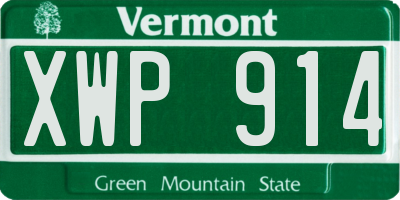 VT license plate XWP914