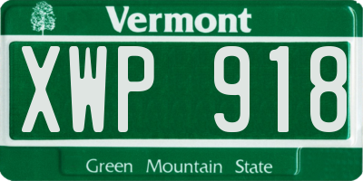 VT license plate XWP918