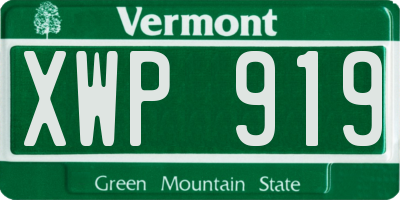 VT license plate XWP919
