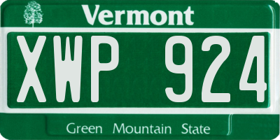 VT license plate XWP924