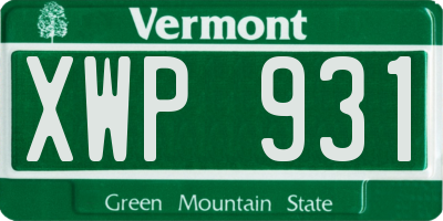 VT license plate XWP931