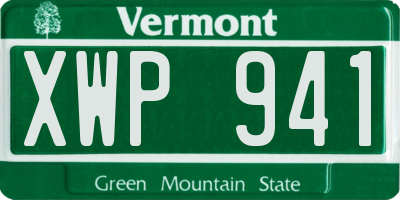 VT license plate XWP941