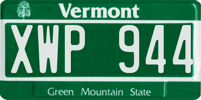VT license plate XWP944