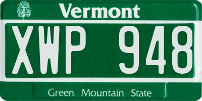 VT license plate XWP948