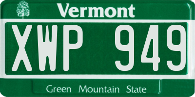 VT license plate XWP949