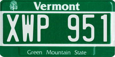 VT license plate XWP951