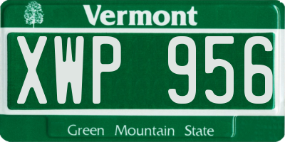 VT license plate XWP956