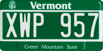 VT license plate XWP957