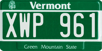 VT license plate XWP961