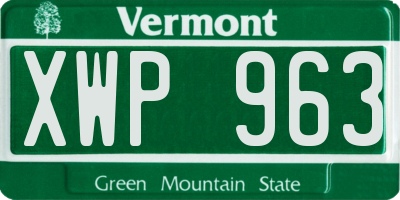 VT license plate XWP963