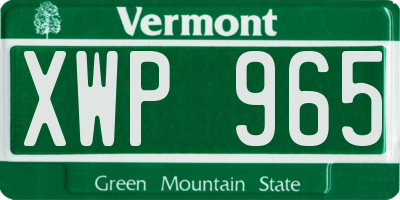 VT license plate XWP965