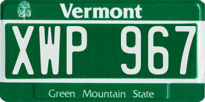 VT license plate XWP967