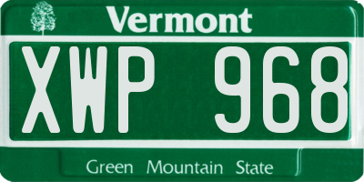 VT license plate XWP968