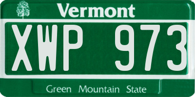 VT license plate XWP973
