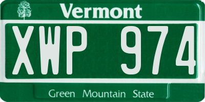 VT license plate XWP974