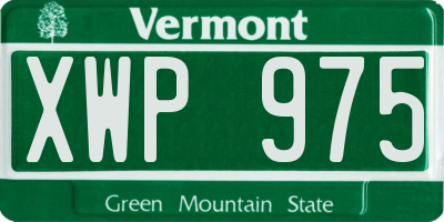 VT license plate XWP975