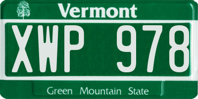 VT license plate XWP978