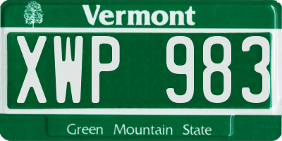 VT license plate XWP983
