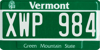VT license plate XWP984