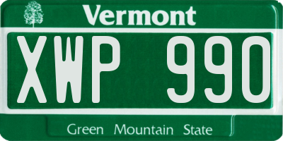 VT license plate XWP990
