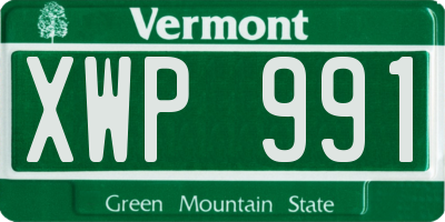 VT license plate XWP991