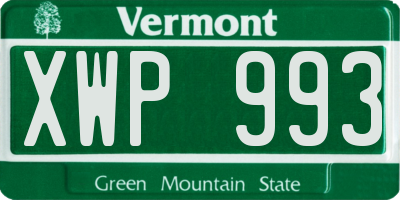 VT license plate XWP993