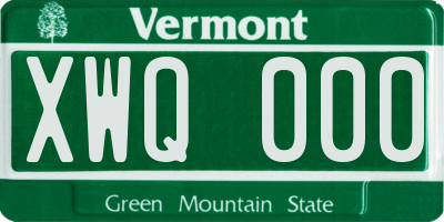 VT license plate XWQ000