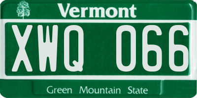 VT license plate XWQ066