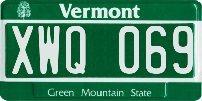 VT license plate XWQ069