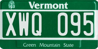 VT license plate XWQ095