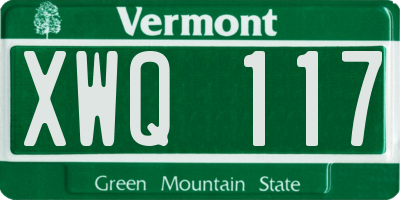 VT license plate XWQ117