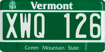 VT license plate XWQ126