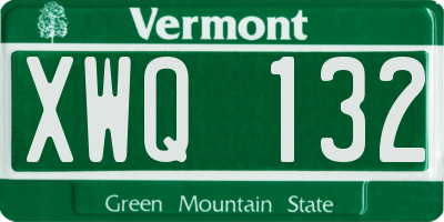 VT license plate XWQ132