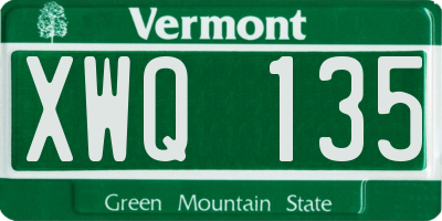 VT license plate XWQ135