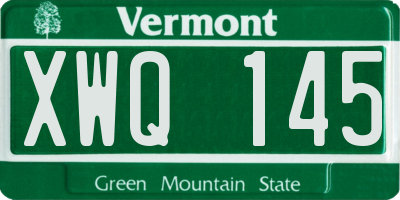 VT license plate XWQ145