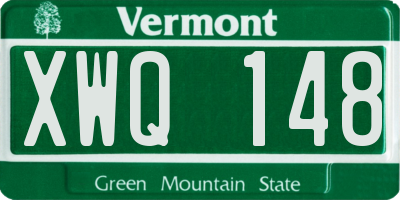 VT license plate XWQ148
