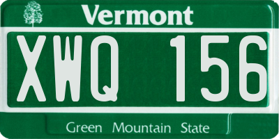 VT license plate XWQ156