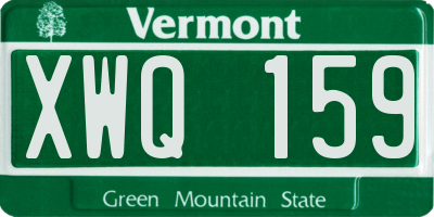 VT license plate XWQ159