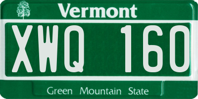 VT license plate XWQ160