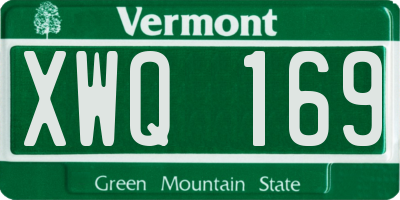 VT license plate XWQ169