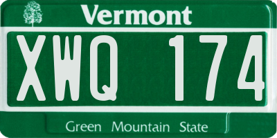 VT license plate XWQ174