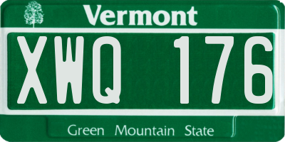 VT license plate XWQ176