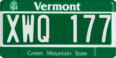 VT license plate XWQ177