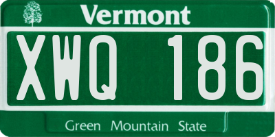VT license plate XWQ186