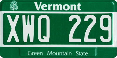 VT license plate XWQ229